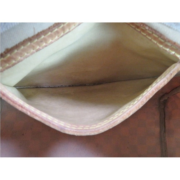 Louis Vuitton White and Tan Checkered Satchel - Picture 11 of 14